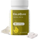 ColoQure Colon Cleanse voor mannen en vrouwen - Max Detox Cleanse verbetert Gut Health & Constipatie - Vermindert Bloating & Bowel Movements - 60 Capsules Vegan & Soy-Free