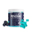 Potassium Magnésium Gummies, Potassium 120 Gummies sans sucre pour les hommes et les femmes, soutien jambes et muscles et santé cardiaque, Magnésium Glycinat Gummies Best for Bedtime, Vegan, Non-OGM, Berry Flavor