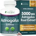 Astragalus Capsules 5.000 mg - 250 Capsules, 8+ Month Supply - Superior Strength Astragalus Root Extract 20:1 - Niet GGO, Vegetarisch en Veganistisch Vriendelijk - Ondersteunt het immuunsysteem & Cardiovasculaire