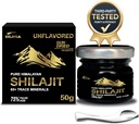 Authentique Shilajit Pure Himalayan Organic Shilajit Supplément résine- Gold+ Grade avec 85+ Trace Minerals avec l'acide fulvic 75%, l'énergie globale et le soutien immunitaire, Pure Shilajit pour les hommes et les femmes, 50g