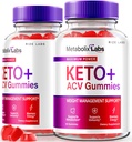 labos de taille - - Metabolix Labs Keto Plus ACV Gummies - Weight Management Support Supplément de vinaigre de cidre de pomme (120 Gummies)