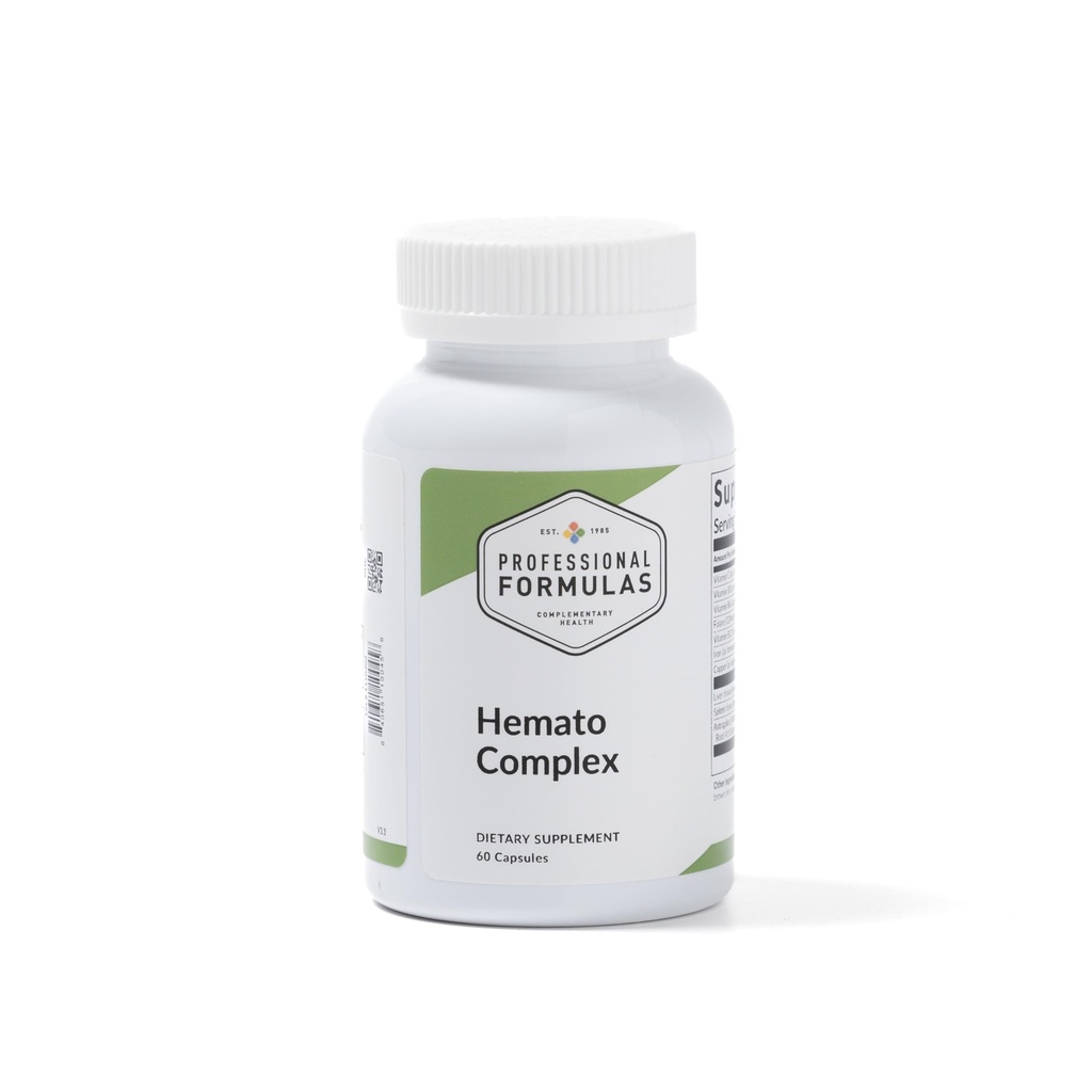 Professionele Formules Hemato Complexe Blood Support met lever en milt Glandulars, ijzer, B vitamines, Folaat en Astragalus 