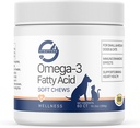 Stratford Pharmaceuticals EZ Kauw Omega 3 Fatty Acid Zachte Kauw Max Strength - Honden Omega 3 Supplement - Zachte Kauw Treats met visolie voor honden - Kleine en middelgrote honden - 60 Zachte Kauwen