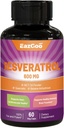 Resveratrol 600 mg, Trans-Resveratrol Supplement, Antioxidant Health Aging Support, 60 capsules