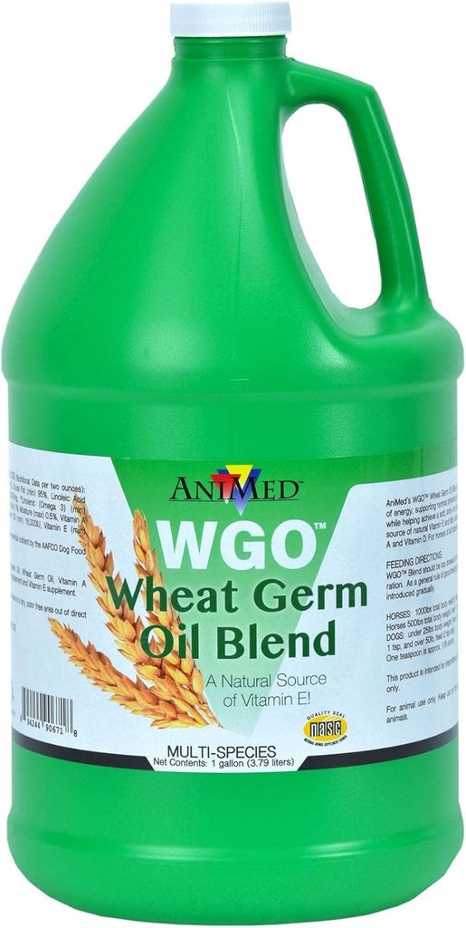 AniMed WGO Tarwekiemolie Blend voor paarden en honden (1 Gallonfles)...
