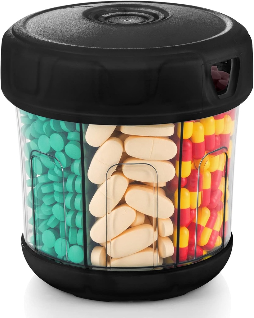 Extra grote Supplement Organisator met XL 7 Compartments, TPU Zachte Lid Eenvoudig te laden en te gebruiken Pillendispenser, 1 maand Jumbo Vitamine houder Medicine Organisator Opslag