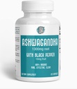 ASHWAGANDHA 1300 mg biologische wortel met zwarte peper. Natural Stress and Mood Support Supplement 120 Capsules