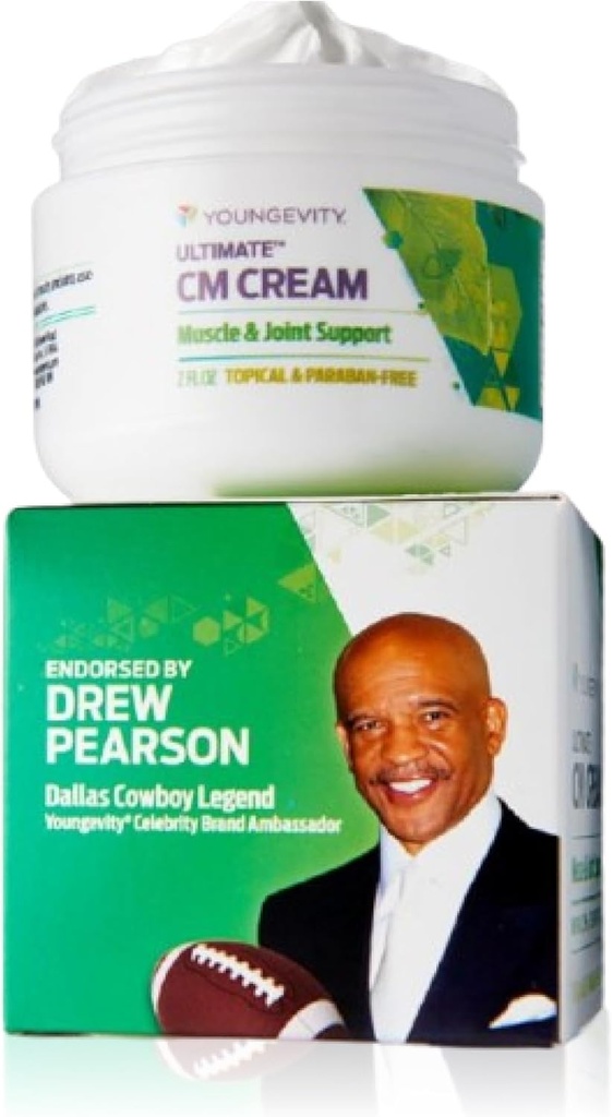 Youngevity Ultimate CM CreamTM - Spier en Joint Deep Soothing Analgesic Cream - Paraben Free - Rug, nek, hand en voetenpijn Ondersteuning - Menthol 1,4% - (2 oz Jar)