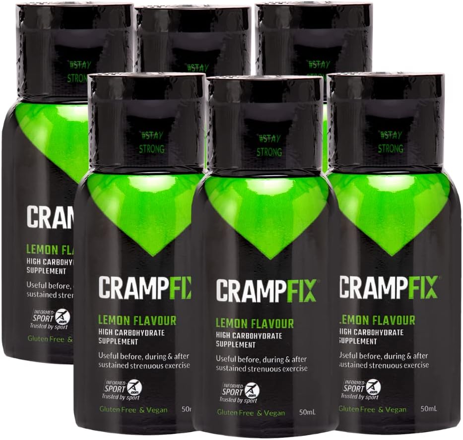 Sport Shot, Voorkomt en Verlicht Spier Krampen, Been, Kalf, Hamstring Krampen, 6 Pack van Multi Serve Knijpfles Alle Natuurlijke Lemon