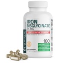 Bronson Iron Bisglycinate 25 mg Zacht op de maag, Ondersteunt energie en gezonde rode bloedcelproductie - niet-consciperende formule - niet GGO, 180 Vegetarische capsules