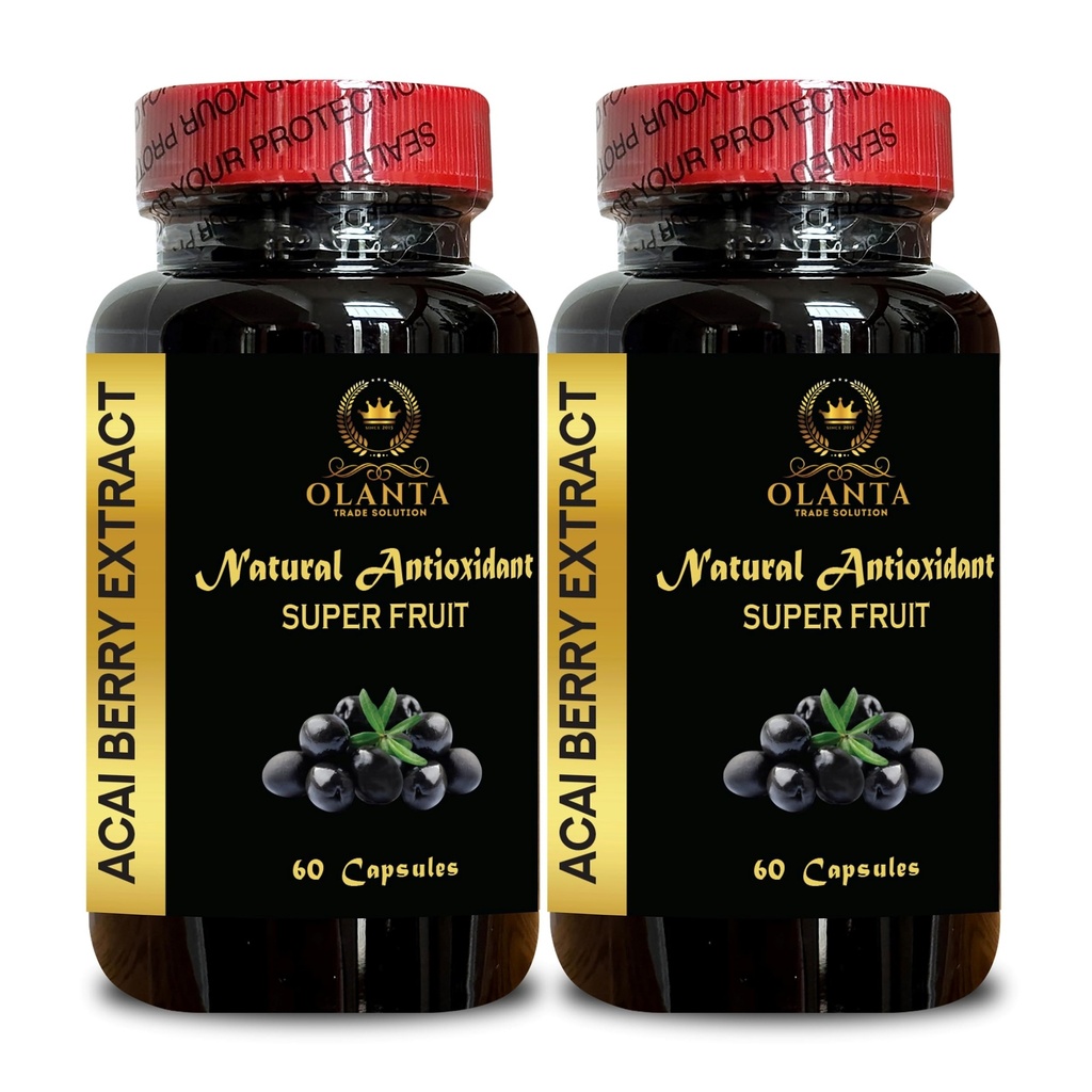 Extrait de baies d'ACAI - supplément de baies d'acai Fertilité, Açaí Berry (Euterpe oleracea) Pills, Antioxydant-Rich Organique, Pills de Fibre - 2 bouteilles 120 Capsules