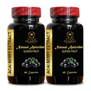 Extrait de baies d'ACAI - supplément de baies d'acai Fertilité, Açaí Berry (Euterpe oleracea) Pills, Antioxydant-Rich Organique, Pills de Fibre - 2 bouteilles 120 Capsules