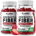 Yum-Vs - Prebiotic Fiber Gummies for Adults & Kids - 5g Digestive Aid Gummy Fiber Supplement - Keto Friendly Prebiotic Daily Fiber Supplement for Women & Men - No Sugar Added Dietary Fiber (90 Tel.)
