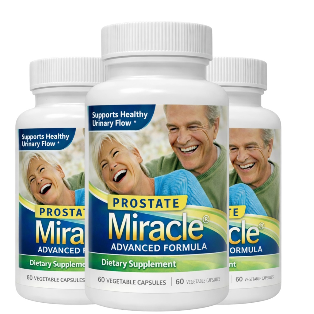 Prostate Miracle Advanced Formula – Beta Sitosterol Prostate Supplement for Men – Pine-Derived Phytosterols (Non-GMO) – Supports Healthy Urinary Flow – 3 Pack