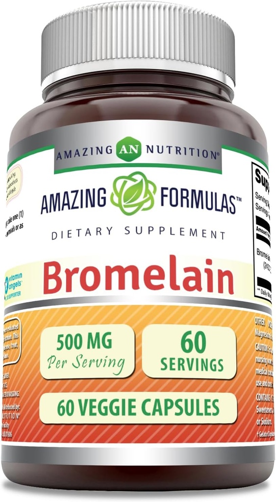 Verbazingwekkende Formules Bromelain 500mg 2400 GDU, 60 Veggie Capsules 