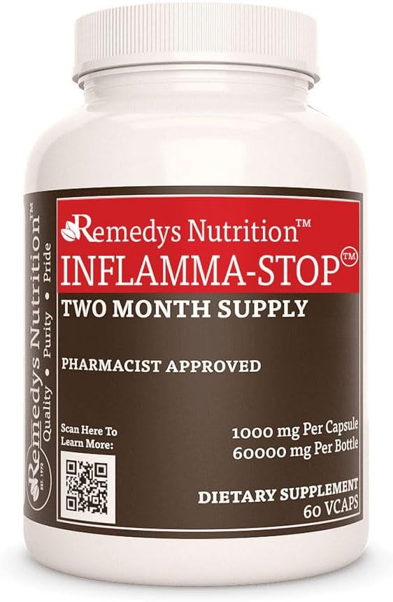 Remèdes Nutrition Inflamma-Stop de 1 000 mg, 60 Capsules végétaliennes Complément alimentaire à base de plantes