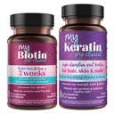 Purety Products Bundle - MyBiotin ProClinical + MyKeratin Advanced Hair Therapy MyBiotin ProClinical (Biotin, MB40X Matrix, Astaxanthin) - MyKeratin (Prochaine génération de cheveux, peau et ongles kératine)