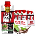 Labrada Lean Body Ready-to-Drink Mint Chocolate Proteine Shake, 40g Proteïne, Wei Blend, 0 Suiker, Glutenvrij, 22 Vitaminen en Mineralen, (Recyclebare Karton & Lid - Verpakking van 12) LABRADA