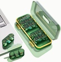 Distributeurs/Organisateurs de pilules hebdomadaires , 3 fois par jour, boîte à pilules/conteneur de 7 jours, grands compartiments Cas de médecine de l'humidité-proof pour les pilules à huile de poisson (vert transparent)