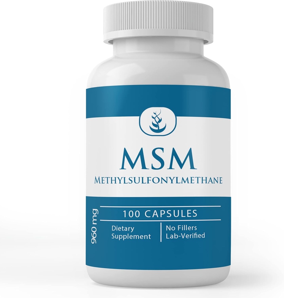 Pure originele ingrediënten MSM, (100 capsules) Altijd zuiver, Geen additieven of fillers, Lab geverifieerd