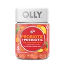 OLLY Probiotic + Prebiotic Gummy, 500 Miljoen CFUs, FOS, Adult Chewable Supplement voor mannen en vrouwen, Peach Flavored, 30 Day Supply - 30 Tellen