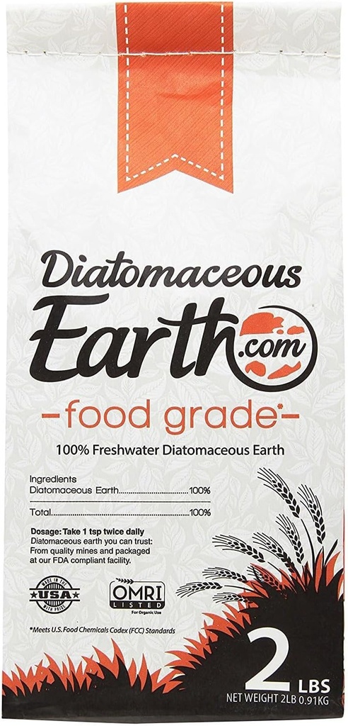 DiatoméesTerre 2 Lbs Nourriture Grade - 100% Bio Toute la poudre diamateuse naturelle - Diamétées pour les humains est sans danger autour des enfants - Inclut des scoops gratuits