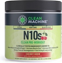 MACHINE CLEAN N10s Poudre de pré-entraînement végétale - Supplément énergie végétalienne avec 3 ingrédients brevetés testés cliniquement pour la taille, la résistance, la pompe et l'endurance musculaires - Non-OGM, 30 portions