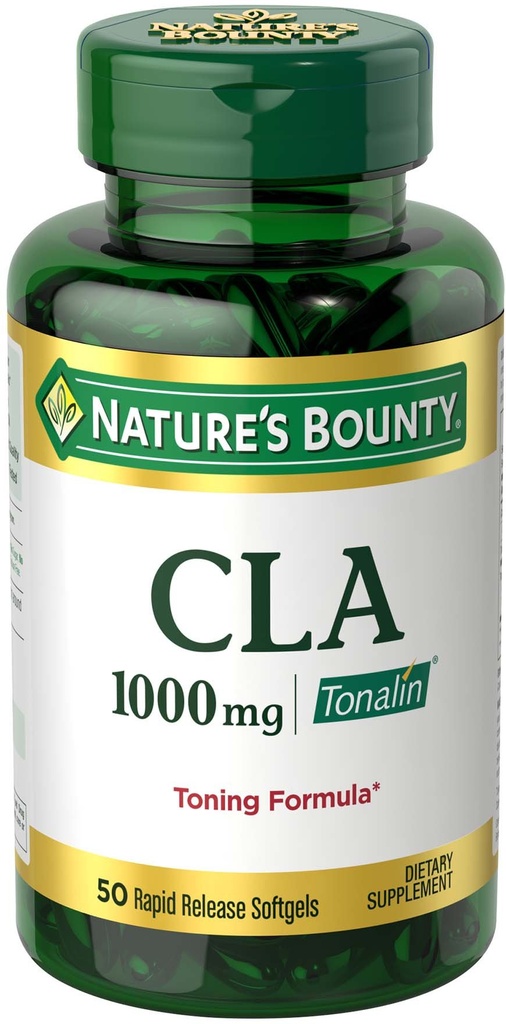 Nature's Bounty Tonalin Pillen en Dieetsupplement, Dieet- en Body Support, 1000 mg, 50 Rapid Release Softgels