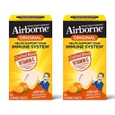 Airborne Vitamin C 1000mg (per Serving) - Citrus Chewable Tablets (64ct/Box), Gluten-Free Immune Support Supplement, Vitamins A C E, ZINC, Selenium, Echinacea, Ginger, Antioxidants (2-Pack)
