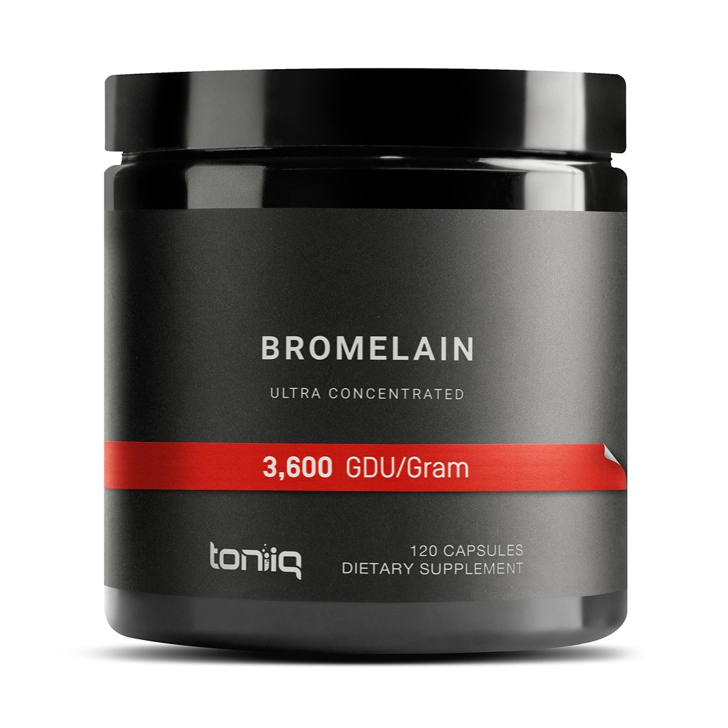 Bromélain ultra-haute résistance 500mg - 3600 GDU/gram - hautement concentré et biodisponible - Formule testée par une tierce partie - 120 Capsules végétariennes - 120 portions par contenant - Supplément bromélain