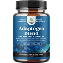 Herbal Adaptogen Mood Support Supplement - Calming Adaptogens Supplement for Stress & Cortisol Management with Ashwagandha Rhodiola Rosea & Maca Root - Vegan Non GG & Daytime Friendly - 60ct