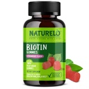 NATURELO Biotin Gummies - Ondersteunt gezond haar, huid & Nails - Hoge potentie 2500 mcg - Niet GGO, Glutenvrij - 60 Gummies