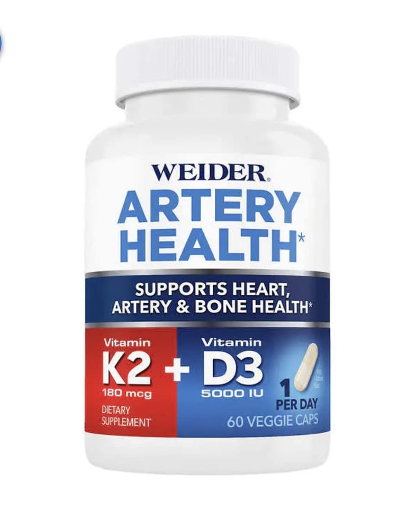 La santé de l'artère pour le Cœur, l'Immune et le Soutien aux os avec Vitamine K2 (180mcg) et Vitamine D3 (5000iu), 60 Capsules de Véggie