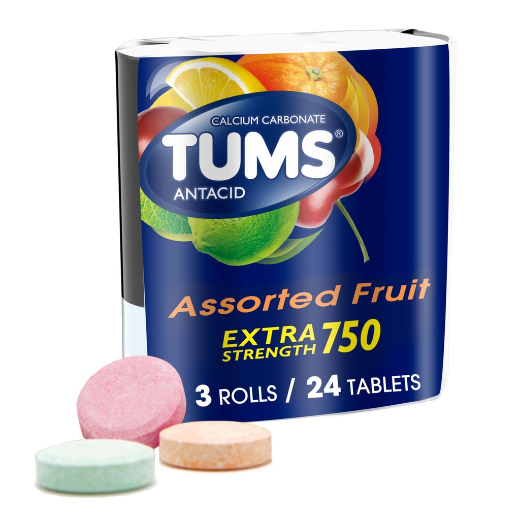 TUMS tabletten, 8 tellingen (verpakking van 3)