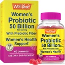 WellYeah Womens Probiotic 50 Miljard Gummies 12 Strains - met Prebiotic Fiber for Digestief - Vaginaal, Digestief, Immune Suport and Gut Health - Plank Stable Probiotic Gummies - 60 Gummies