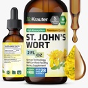 BIO Krauter St John's Wort Tinctuur - Hypericum Perforatum Liquid Extract for Mood Support - High Absorptie - Vegan Drops 2 Fl.Oz.