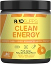 Clean Energy - Pre Workout Powder for Men & Women with BCAAs Amino Acids, Energy Drink Powder, Amino Acid Energy Powder for Energy & Focus - 40 Servings (12.7 oz, Peach Mango)