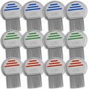Lice Comb - (verpakking van 12) Hoofd Lice Treatment dat individueel verpakt Professional Roestvrij staal Louse en Nit Combs Verwijdert Eieren met afgeronde tips voor comfort