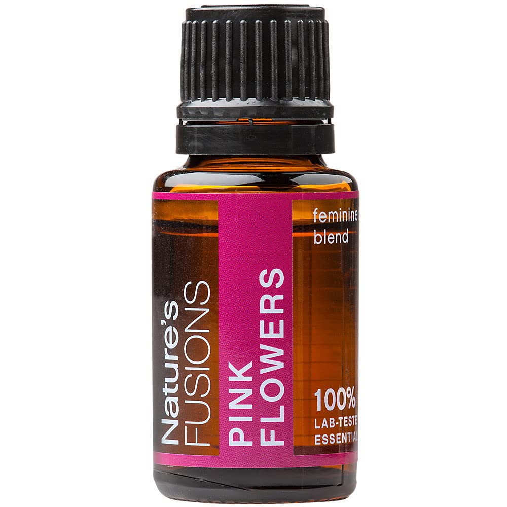 Nature's Fusions Pink Flowers, 100% zuivere en natuurlijke etherische olie Blend voor Aromatherapie en topisch gebruik, .5 Fl Oz (verpakking van 1) (15 ml)