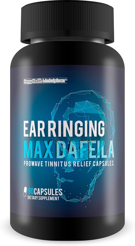Sonnerie d'oreille Max Dafeila Prowave Acouphènes Relief Capsules - Notre meilleur remède naturel de sonnerie d'oreille - Supplément d'oreille - Suppléments santé de l'oreille - Suppléments d'oreille - Pour sonneries