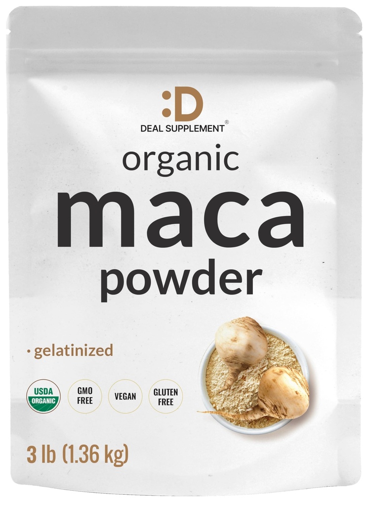 Poudre de racine de maca péruvienne biologique, 3 livres – Forme gélatinisée facilement digérée – Supplément de superaliments à base de plantes pour les hommes et les femmes – soutient la santé immunitaire et énergétique – non-OGM