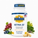 Eenvoudige belofte - Xetina 20TM Luteïne- en Zeaxanthinesupplementen - Essentiële ondersteuning voor ooggezondheid met vitamines E, Eyebright, zink, druivenzaadextract, rutine en bosbessen - 60 capsules