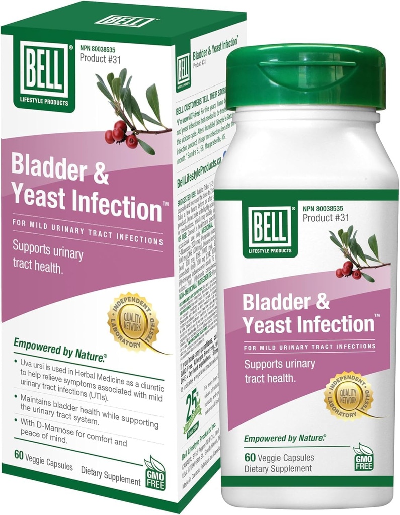 Produits Bell Lifestyle Bladder Santé et équilibre des levures 60 Capsules