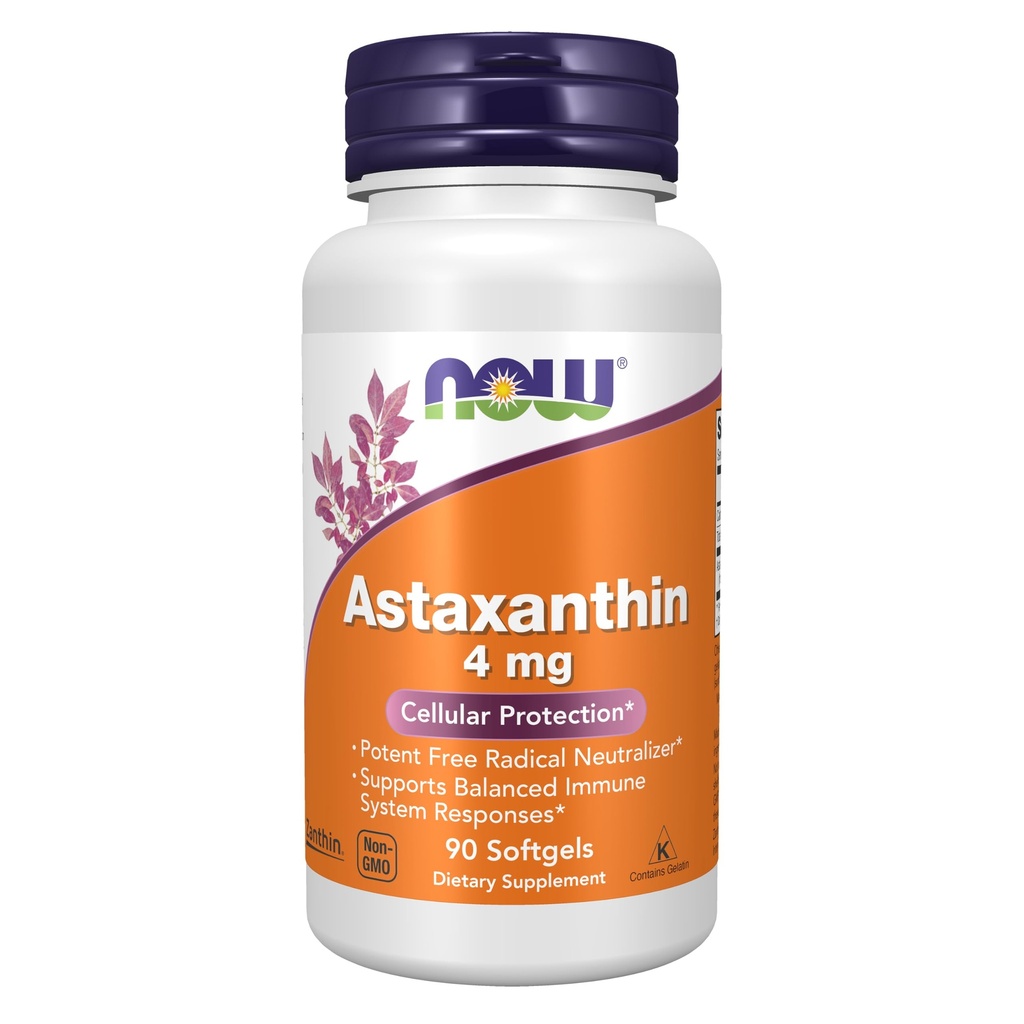 NU Supplementen, Astaxanthine 4 mg afgeleid van Non-GMO Hematococcus Pluvialis Microalgen en heeft van nature voorkomende Luteïne, Canthaxanthine en Beta-Caroteen, 90 Softgels