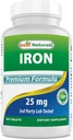 Best Naturals Iron Supplement (Iron Bisglycinate) - 25mg - 180 Tablets - Zachtheid van de maag - Niet-versterken