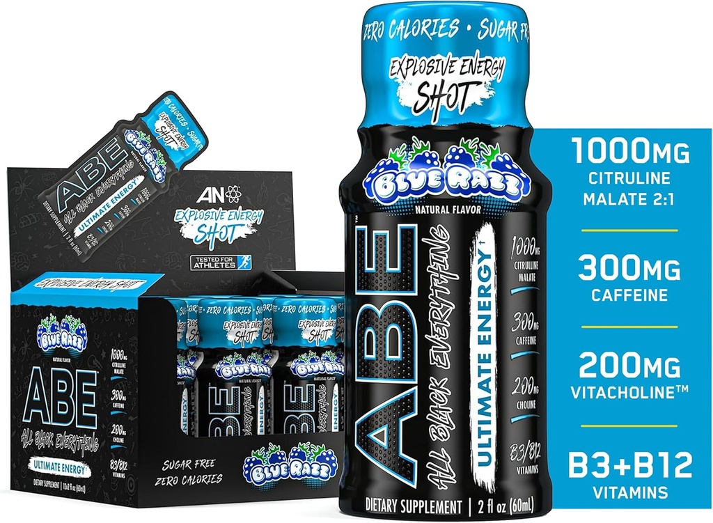 All Black Everything Energy Shots (en anglais seulement) 12 Pack (en anglais seulement) 300mg Caféine (en anglais seulement) Bleu Razz (en anglais seulement) Zero Sugar (en anglais seulement)
