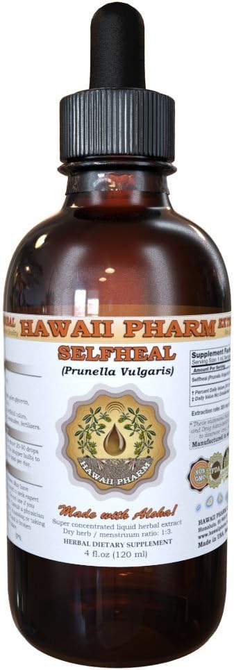 Selfheal Liquid Extract, Organic Selfheal (Prunella Vulgaris) Tinctuur, Kruidensupplement, Hawaii Pharm, Made in USA, 4 fl.oz