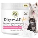 Wholistic Pet Organics Probiotica voor honden met spijsverteringsenzymen & Prebiotic Fiber - 2 Oz - Daily Cat & Dog Probiotics for Digestive Health, Anti Diarree & Gut Support - Natural Powder Supplement