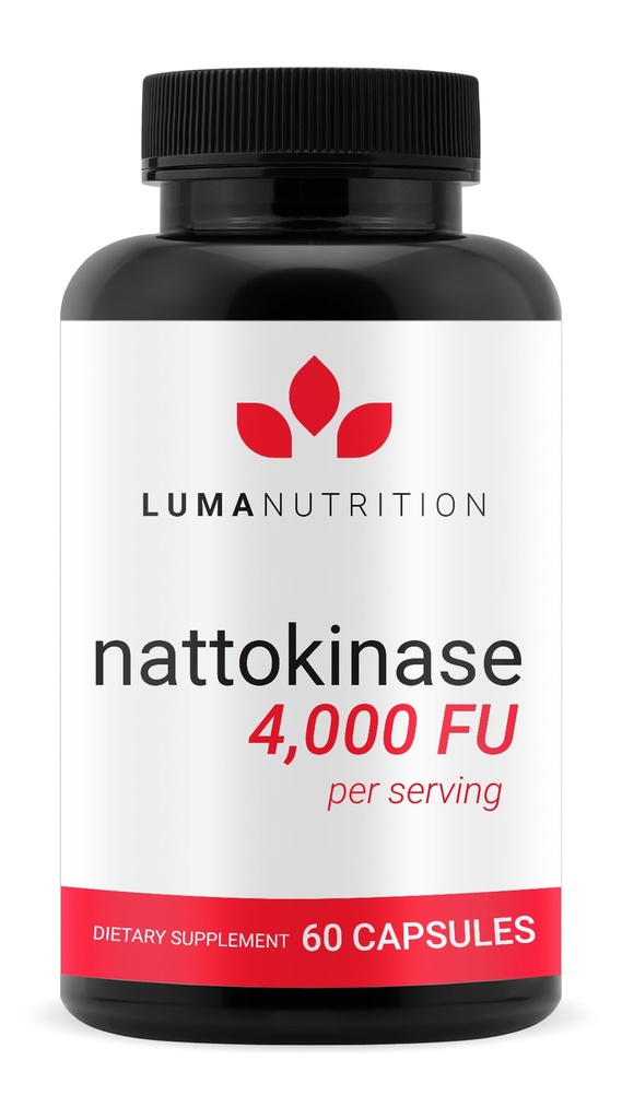 Luma Nutrition Supplément Nattokinase - Japonais Natto 4000 FU par portion, Premium Heart Health Support - Vegan & Gluten Free - 60 Capsules - Fabriqué aux États-Unis