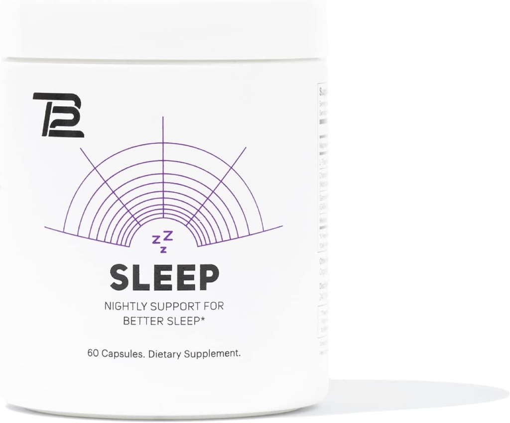 TB12 Slaap - Slaapsupplement met Magnesium, L-Theanine, Kamille, GABA, en Melatonine om te vallen Slaap sneller, bevorderen ontspannen, en verbeteren slaapkwaliteit. Stress en Mood Nightly Ondersteuning